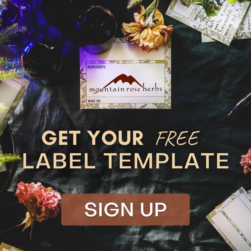 Sign up to receive your free printable label template